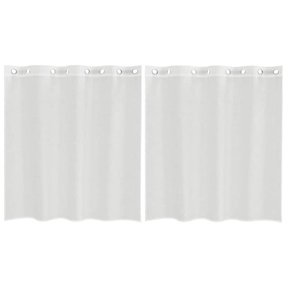 Tende in Voile con Occhielli 2 pz Bianco