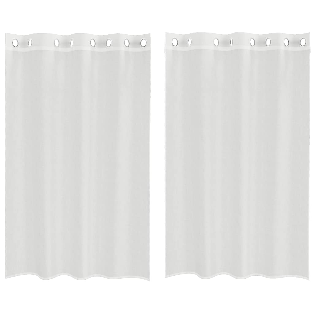 Tende in Voile con Occhielli 2 pz Bianco