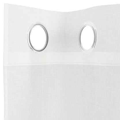 Tende in Voile con Occhielli 2 pz Bianco