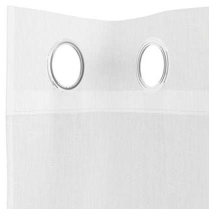 Tende in Voile con Occhielli 2 pz Bianco