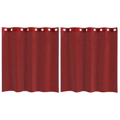 Tende in Voile con Occhielli 2 pz Rosso Vino