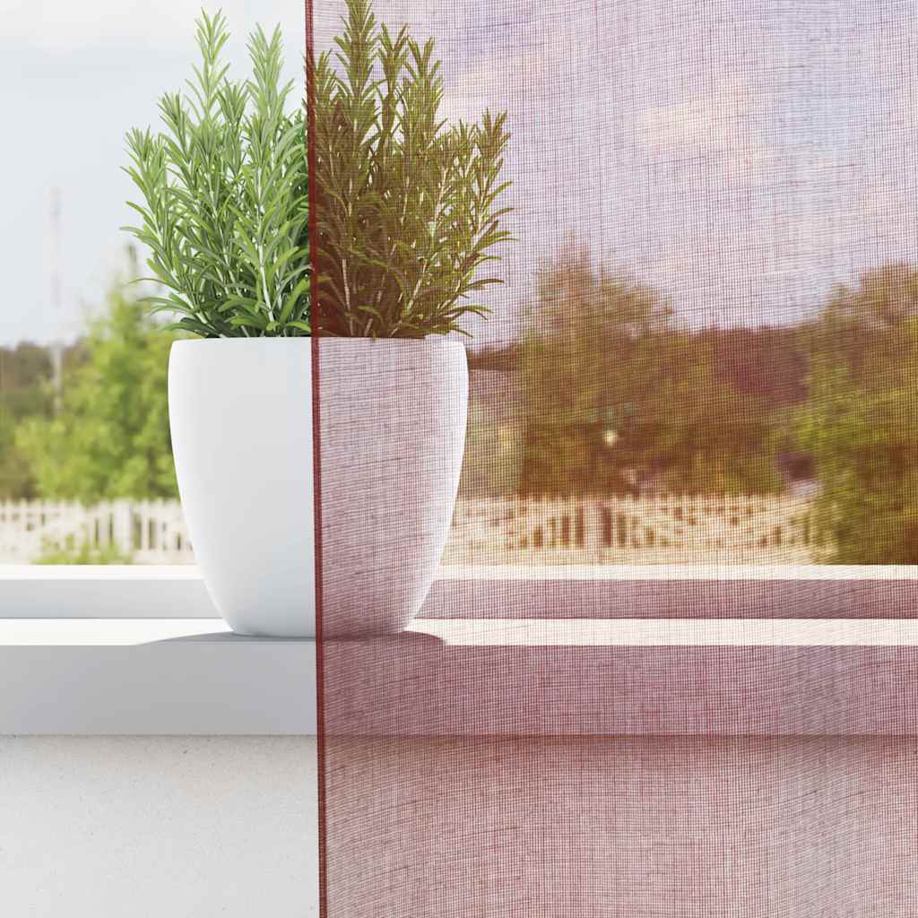 Tende in Voile con Occhielli 2 pz Rosso Vino