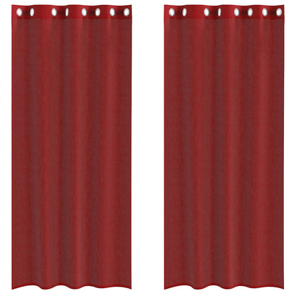 Tende in Voile con Occhielli 2 pz Rosso Vino