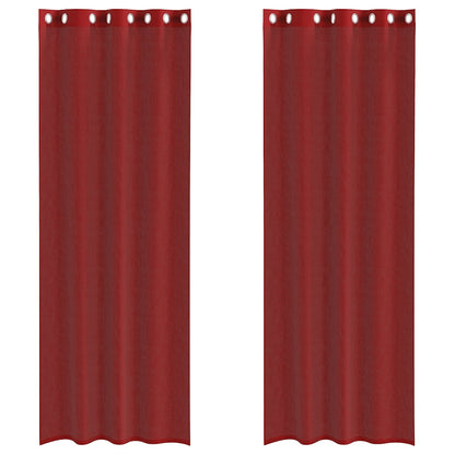 Tende in Voile con Occhielli 2 pz Rosso Vino