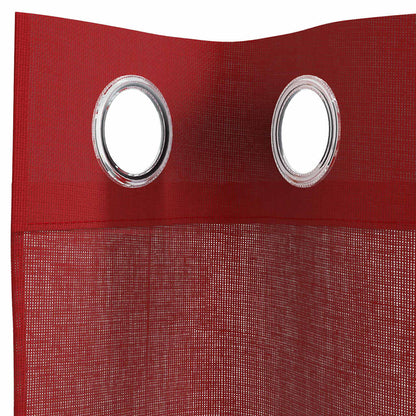 Tende in Voile con Occhielli 2 pz Rosso Vino