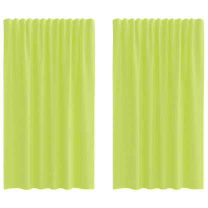 Tende in Voile con Tasche per Aste 2 pz Verde Mela