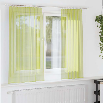 Tende in Voile con Tasche per Aste 2 pz Verde Mela