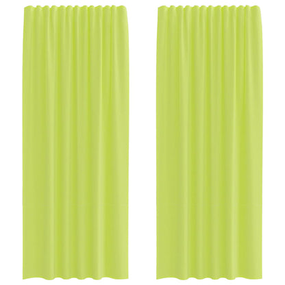 Tende in Voile con Tasche per Aste 2 pz Verde Mela