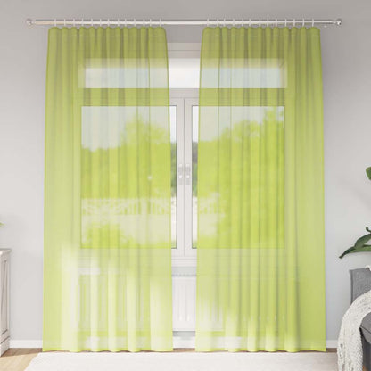 Tende in Voile con Tasche per Aste 2 pz Verde Mela