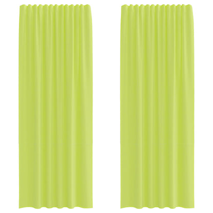 Tende in Voile con Tasche per Aste 2 pz Verde Mela