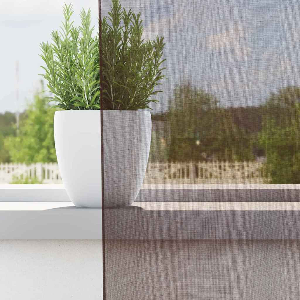 Tende in Voile con Tasche per Aste 2 pz Marrone