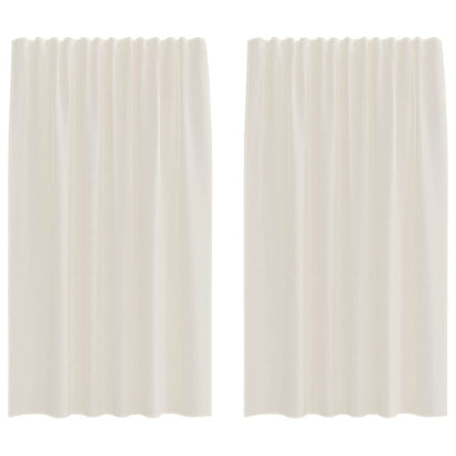Tende in Voile con Tasche per Aste 2 pz Crema