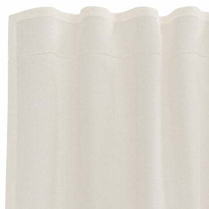 Tende in Voile con Tasche per Aste 2 pz Crema