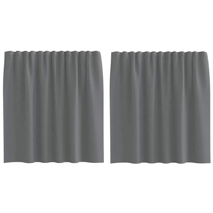 Tende in Voile con Tasche per Aste 2 pz Grigio Scuro