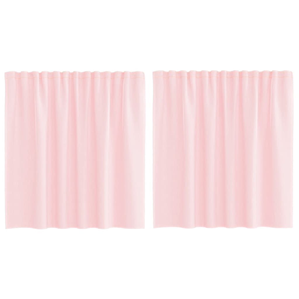 Tende in Voile con Tasche per Aste 2 pz Rosa Chiaro