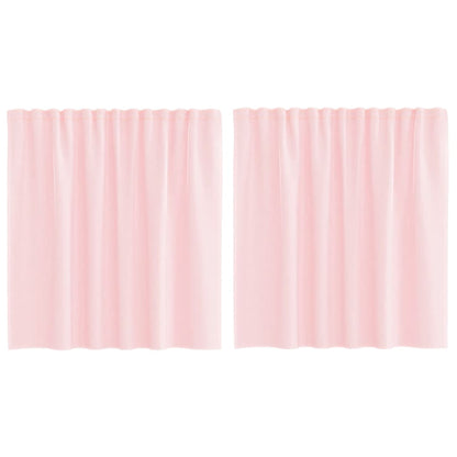 Tende in Voile con Tasche per Aste 2 pz Rosa Chiaro