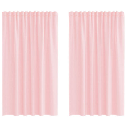 Tende in Voile con Tasche per Aste 2 pz Rosa Chiaro