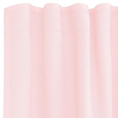 Tende in Voile con Tasche per Aste 2 pz Rosa Chiaro