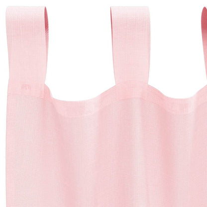 Tende in Voile con Tasche per Aste 2 pz Rosa Chiaro