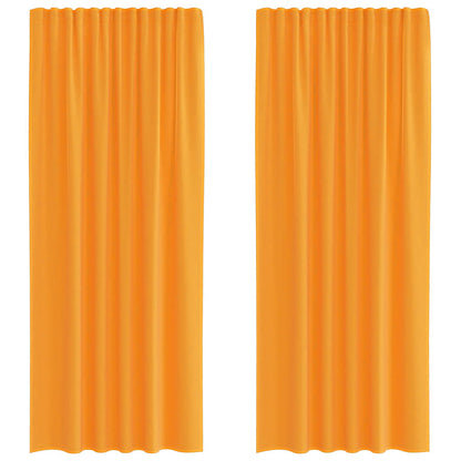 Tende in Voile con Tasche per Aste 2 pz Arancio