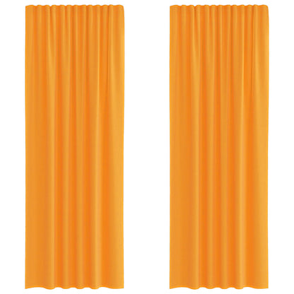 Tende in Voile con Tasche per Aste 2 pz Arancio