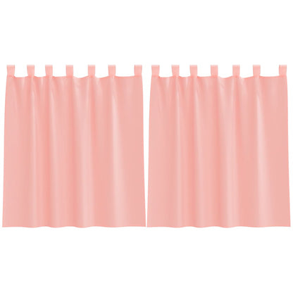 Tende in Voile con Tasche per Aste 2 pz Rosa
