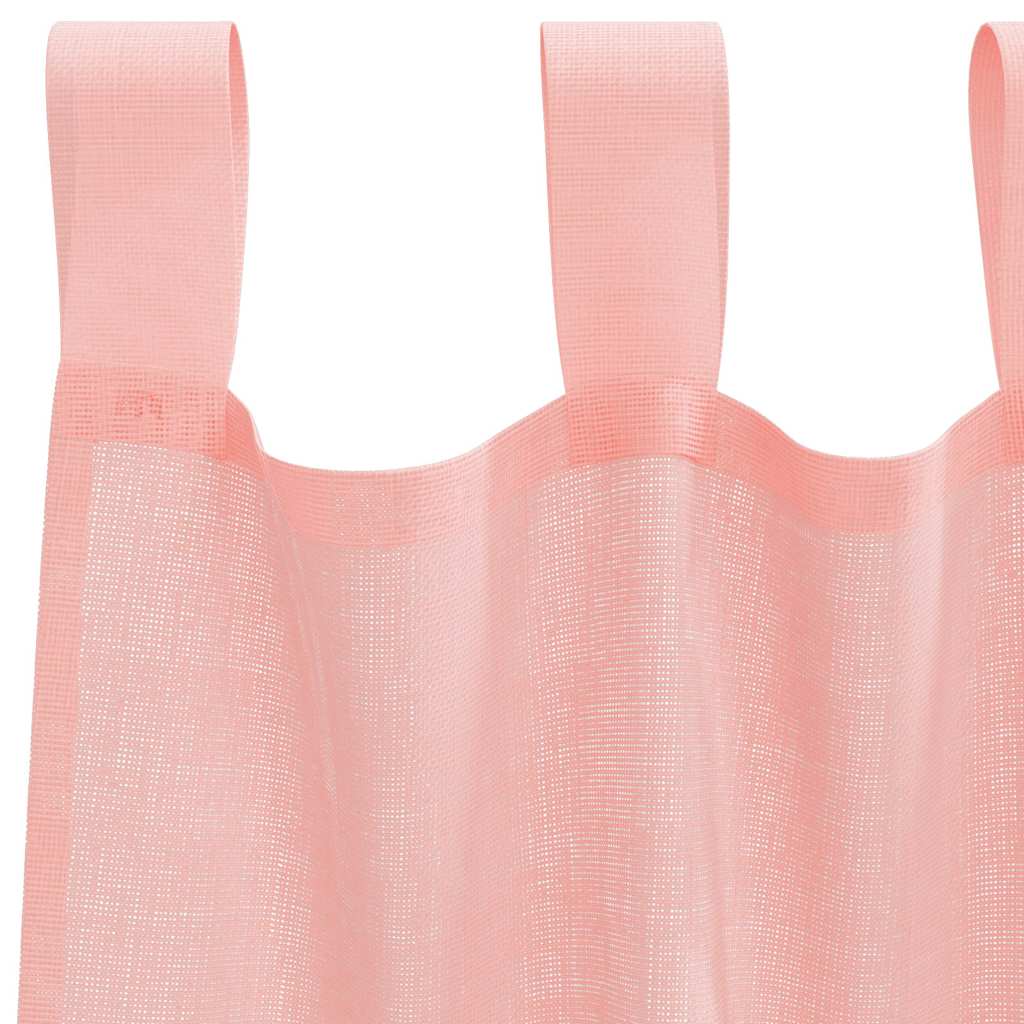 Tende in Voile con Tasche per Aste 2 pz Rosa