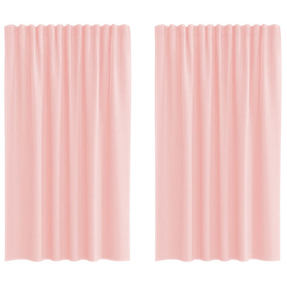 Tende in Voile con Tasche per Aste 2 pz Rosa