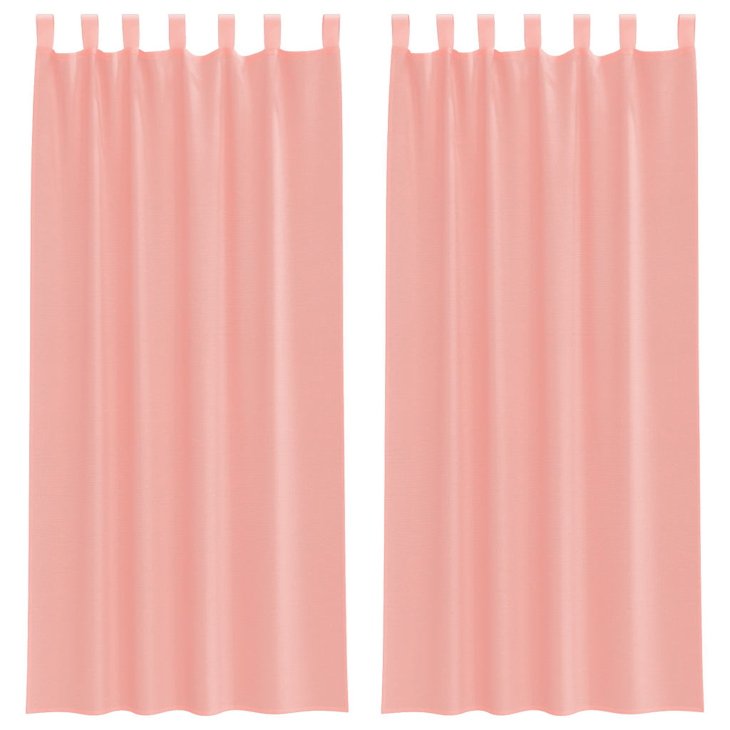 Tende in Voile con Tasche per Aste 2 pz Rosa