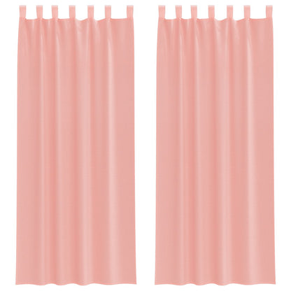 Tende in Voile con Tasche per Aste 2 pz Rosa