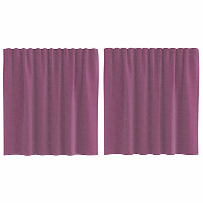 Tende in Voile con Tasche per Aste 2 pz Viola