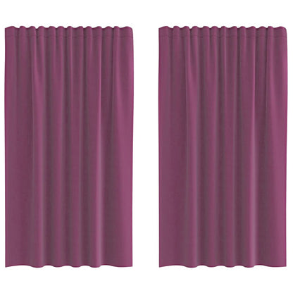 Tende in Voile con Tasche per Aste 2 pz Viola