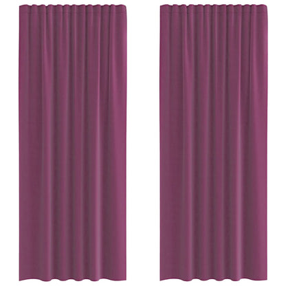 Tende in Voile con Tasche per Aste 2 pz Viola