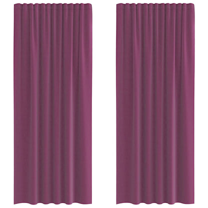Tende in Voile con Tasche per Aste 2 pz Viola