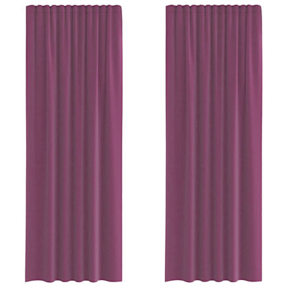 Tende in Voile con Tasche per Aste 2 pz Viola