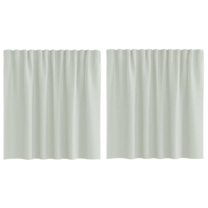 Tende in Voile con Tasche per Aste 2 pz Grigio Chiaro