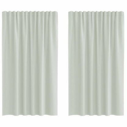 Tende in Voile con Tasche per Aste 2 pz Grigio Chiaro