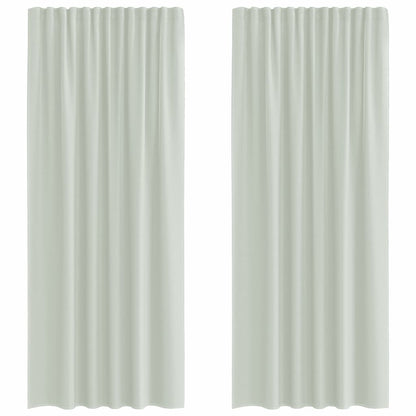 Tende in Voile con Tasche per Aste 2 pz Grigio Chiaro