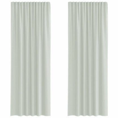 Tende in Voile con Tasche per Aste 2 pz Grigio Chiaro