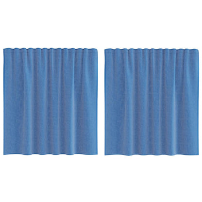 Tende in Voile con Tasche per Aste 2 pz Blu Reale