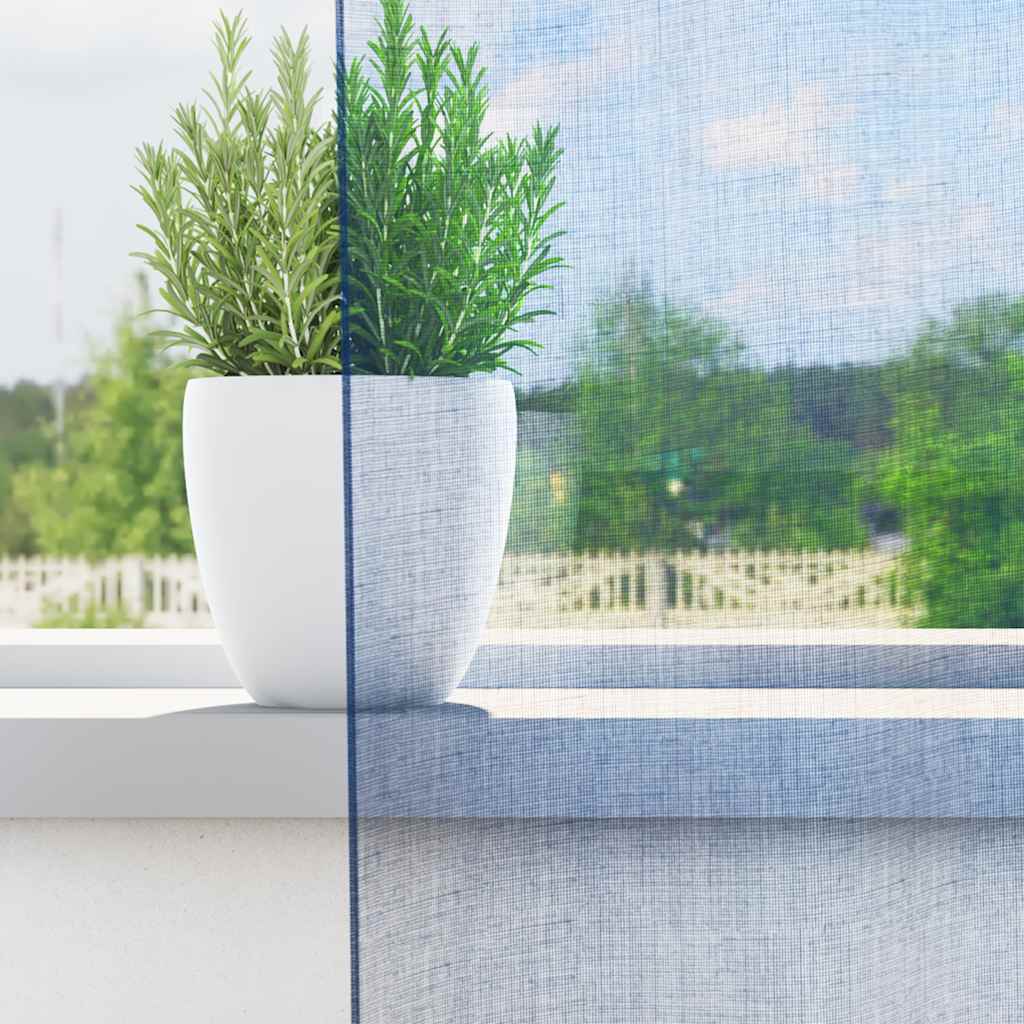 Tende in Voile con Tasche per Aste 2 pz Blu Reale
