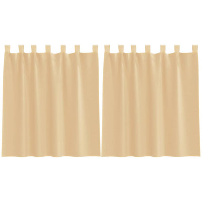 Tende in Voile con Tasche per Aste 2 pz Sabbia