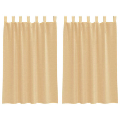 Tende in Voile con Tasche per Aste 2 pz Sabbia