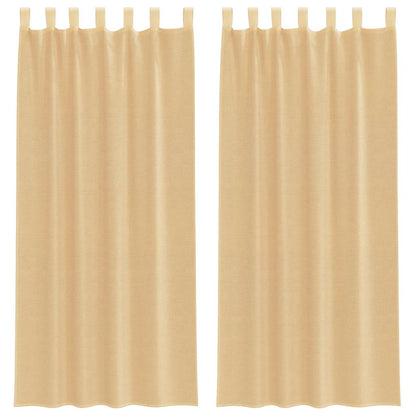 Tende in Voile con Tasche per Aste 2 pz Sabbia