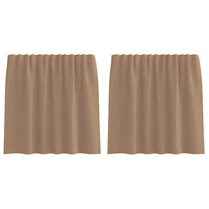 Tende in Voile con Tasche per Aste 2 pz Marrone Chiaro