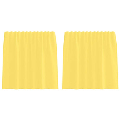 Tende in Voile con Tasche per Aste 2 pz Giallo