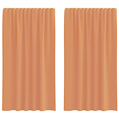 Tende in Voile con Tasche per Aste 2 pz Terracotta