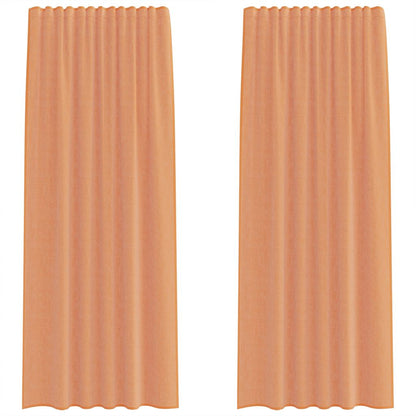 Tende in Voile con Tasche per Aste 2 pz Terracotta