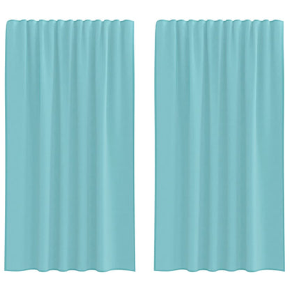 Tende in Voile con Tasche per Aste 2 pz Turchese