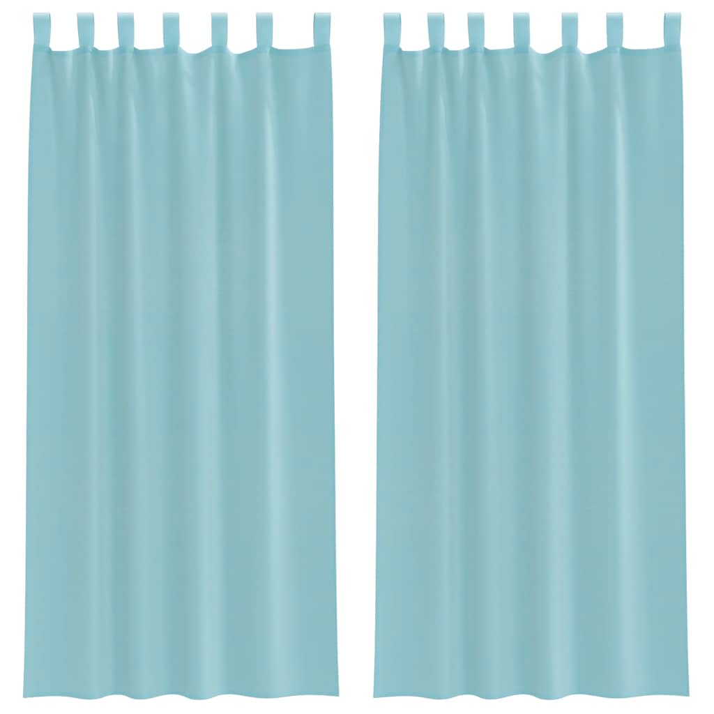 Tende in Voile con Tasche per Aste 2 pz Turchese